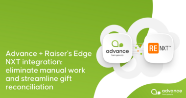 Eliminate manual work and streamline gift reconciliation by integrating Advance with Raiser’s Edge NXT
