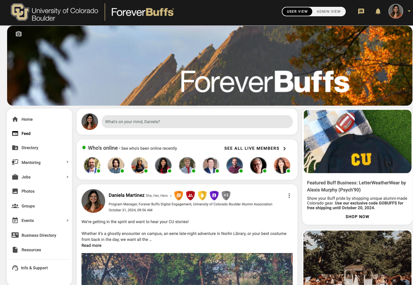 CU Boulder alumni mentorship platform