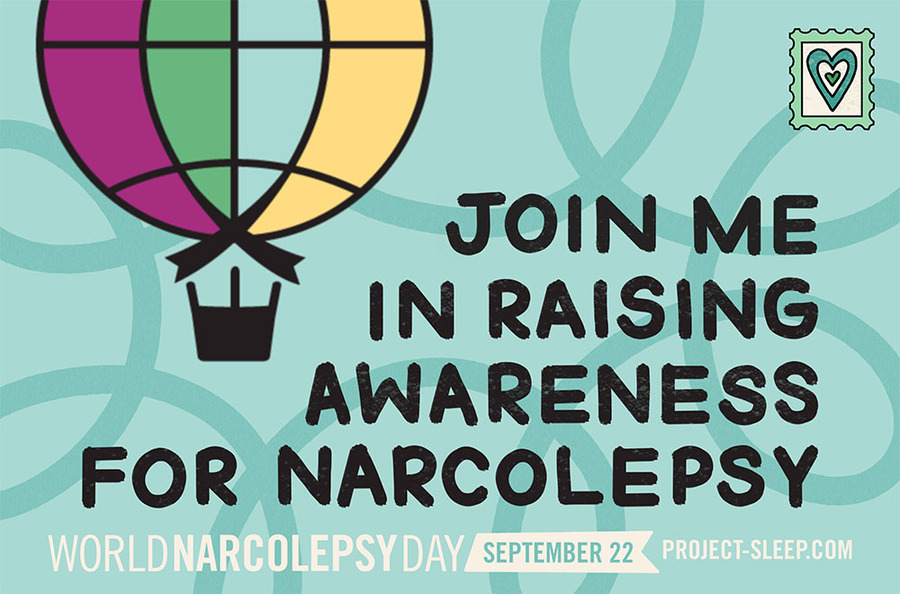 An eCard branded to Project Sleep that says, “Join me in raising awareness for narcolepsy.”